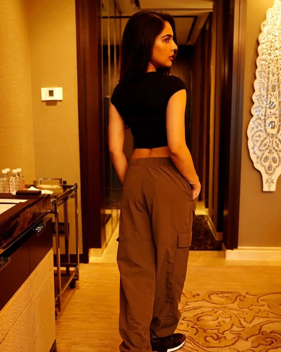 Malvi Malhotra Photos In Black Top Pant